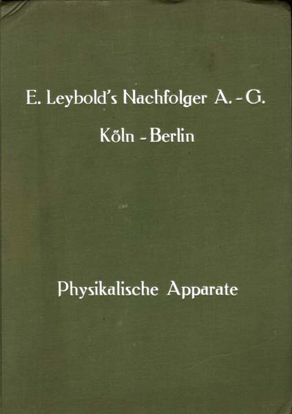 Leybold Katalog Titelseite 1929